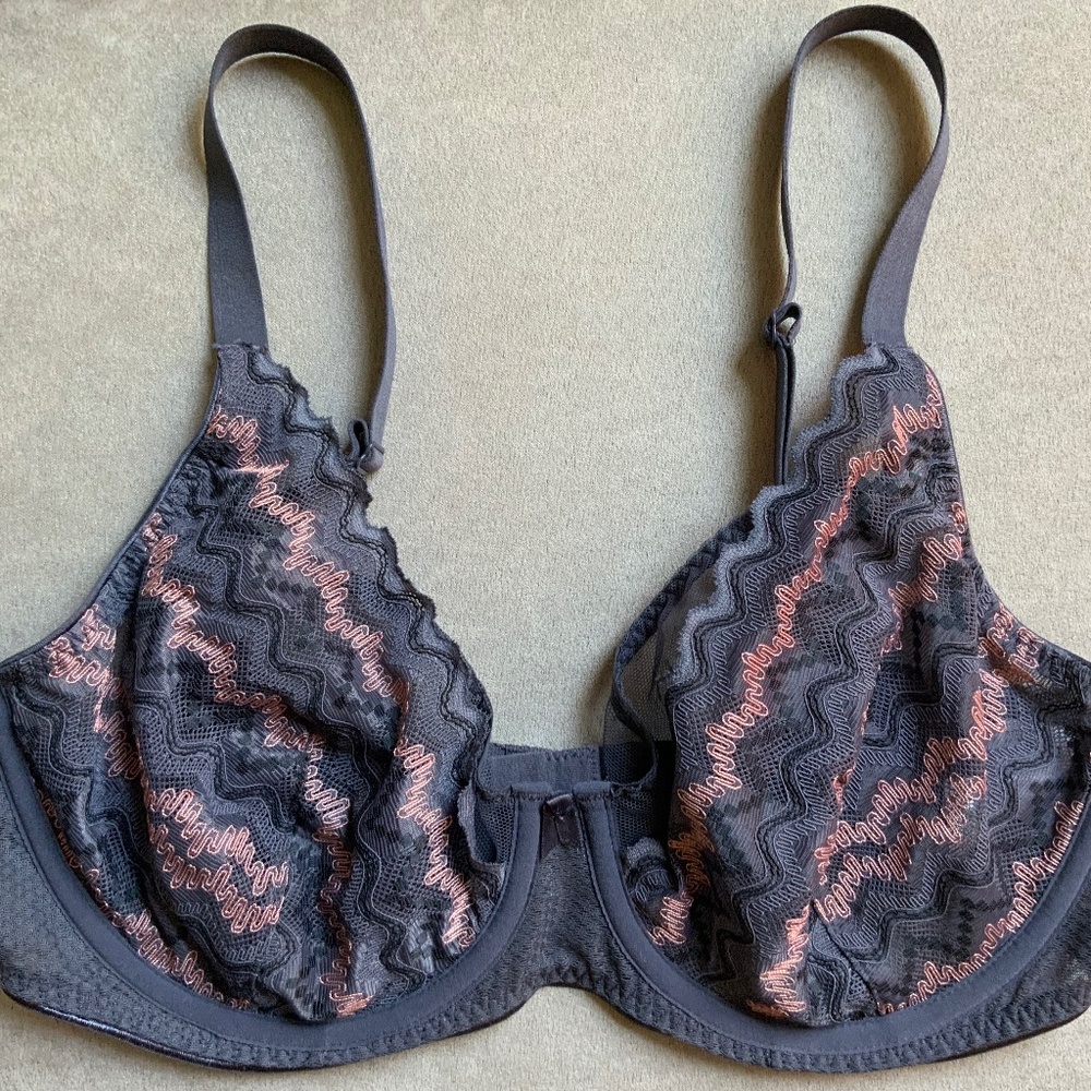 Freya Festival 32G Vibe High Apex Underwire Plunge Bra in Cinder - Picture 5 of 13